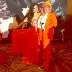 Coda Coral Beaded Top Strapless Evening Gown